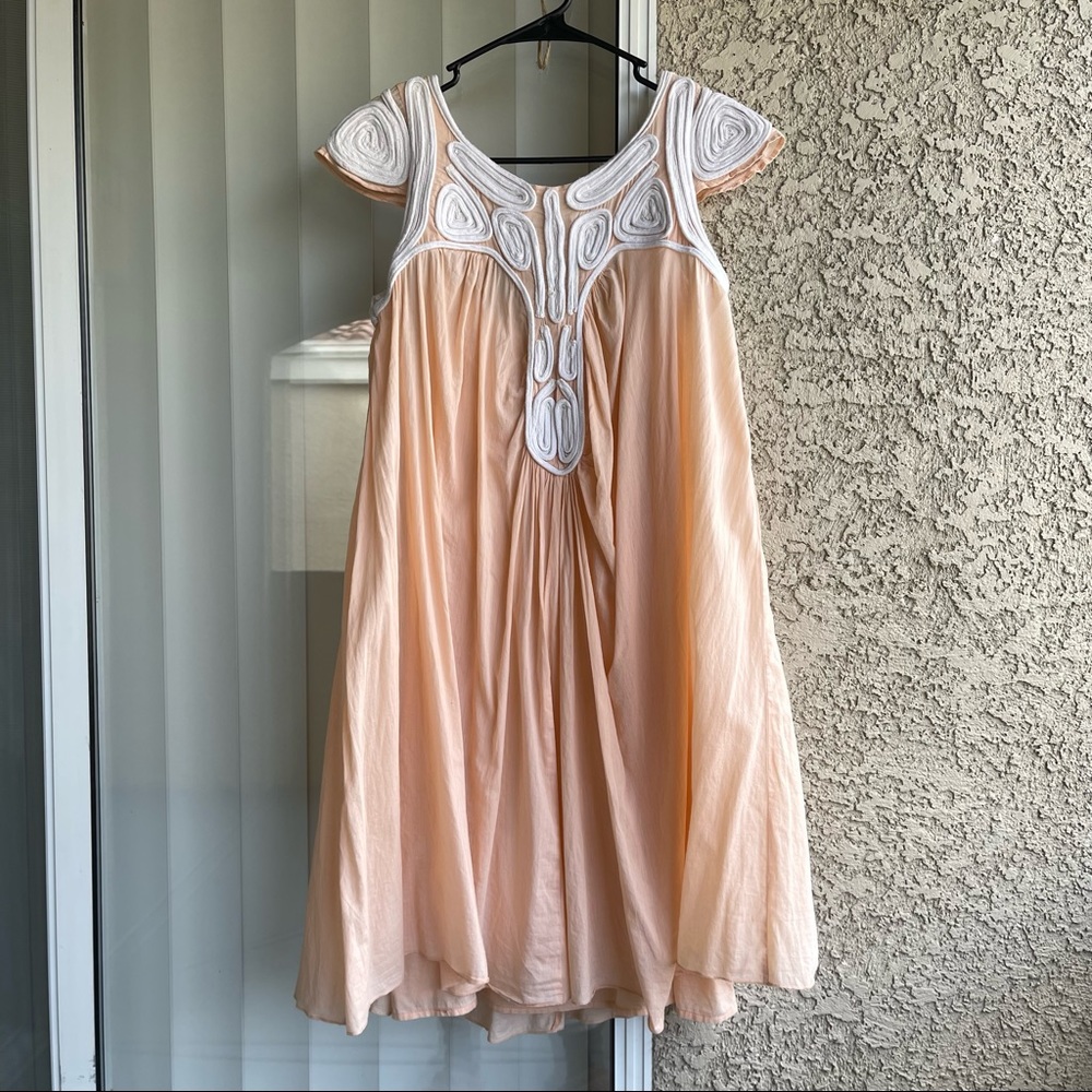Zara cotton fabric with flowers  embroidery neck design  babydoll dress | Sz: S